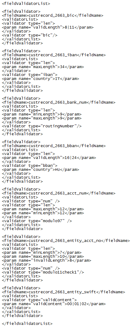 Example field validation code.