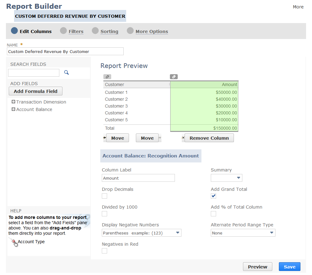 Netsuite Applications Suite Report Builder Interface 3656