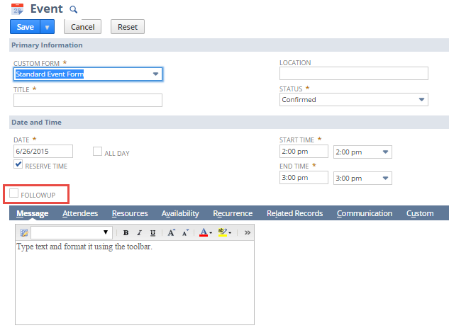 Sample form with CRM field highlighted.