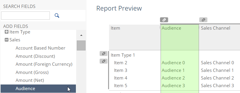 Sample segment report customization.