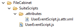 FileCabinet SuiteScripts folder expanded.
