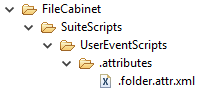 FileCabinet SuiiteScripts UserEventScript folder expanded.