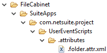 FileCabeint SuiteApps UserEventScripts folder expanded.