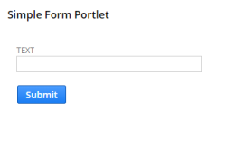 An example of a Simple Form Portlet with a text field and a Submit button.