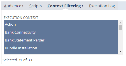 Execution Context field on the script deployment record.