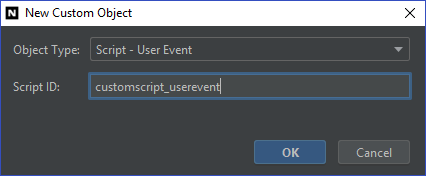 New Custom Object popup window