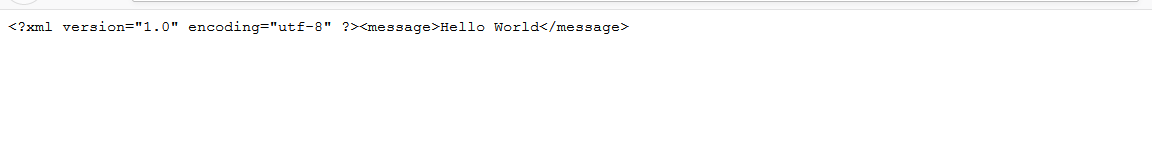 Sample script that returns a simple XML document output is xml header with Hello World as the message.
