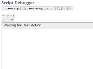 Script Debugger Waiting for User Action indicator.