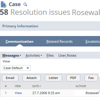 Screenshot of a portion of the Communication subtab on the case record where the user adding an email address.