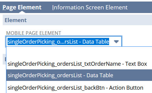 Data table page element