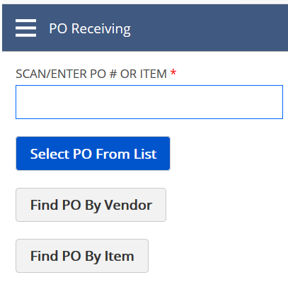 Sample Select from List page