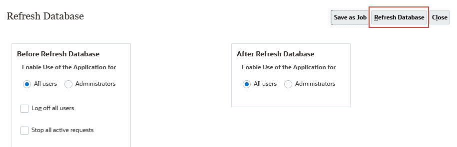 Refresh Database Button