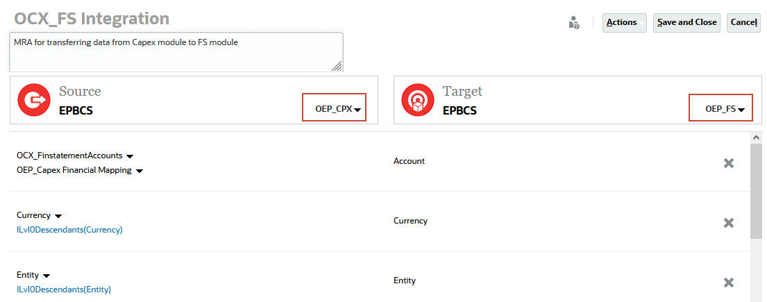 OCX_FS Integration dialog box