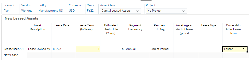 Set Ownership and lease term