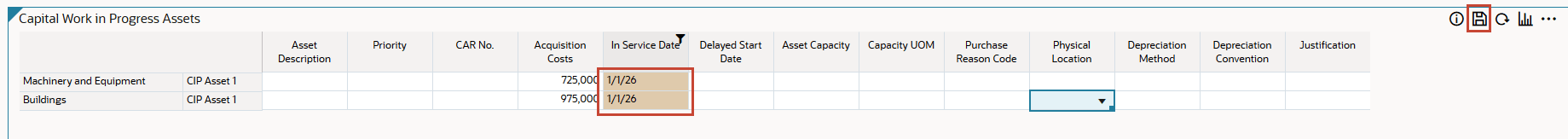 Adding an inservice date