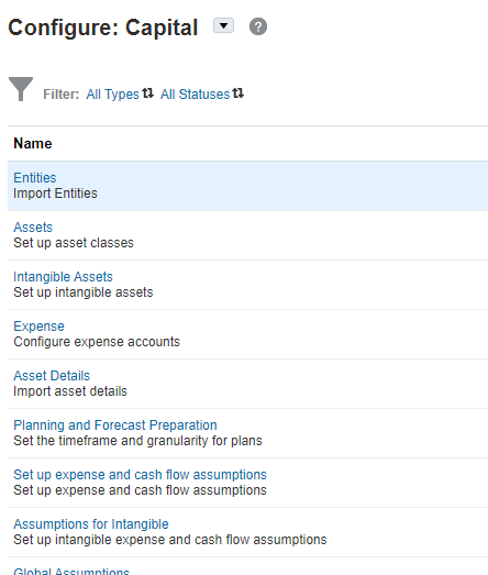 Configure page for Capital