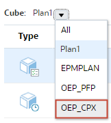 Select the OEP_CPX cube