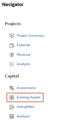 Go to Existing Assets