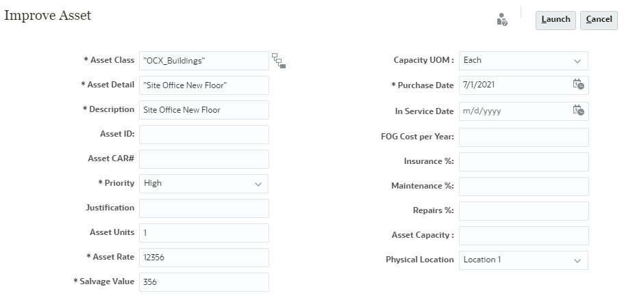 Improve Asset details