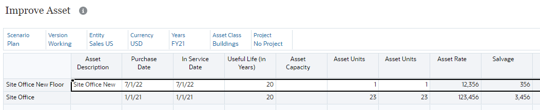 Improve asset form