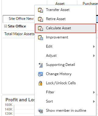 Calculate asset for Site Office New Floor