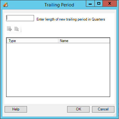 Trailing Period dialog is displayed