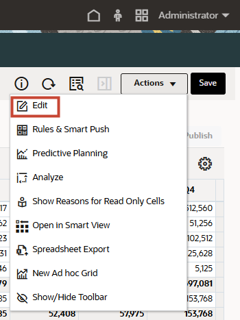 edit menu
