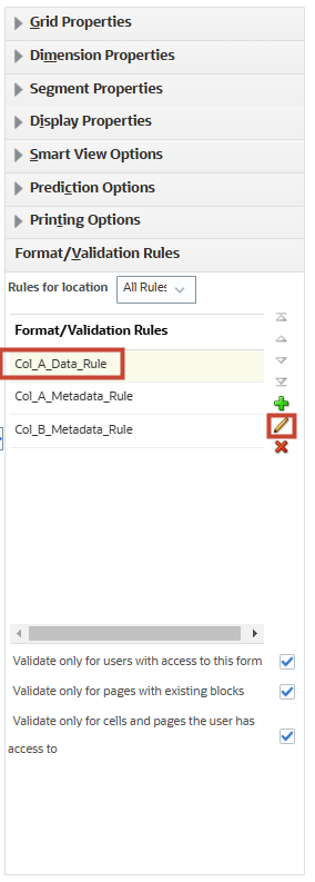 edit selected rule