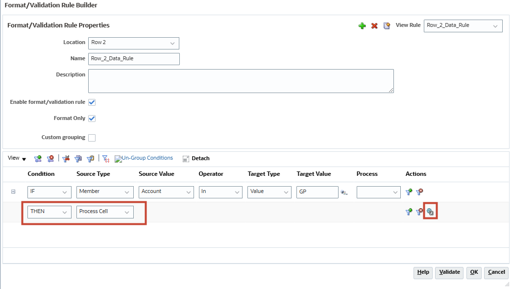 new row with process cell