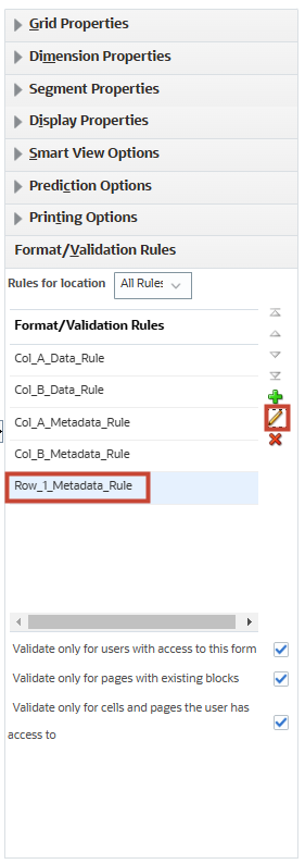 edit selected rule