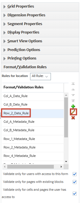 edit selected Rule