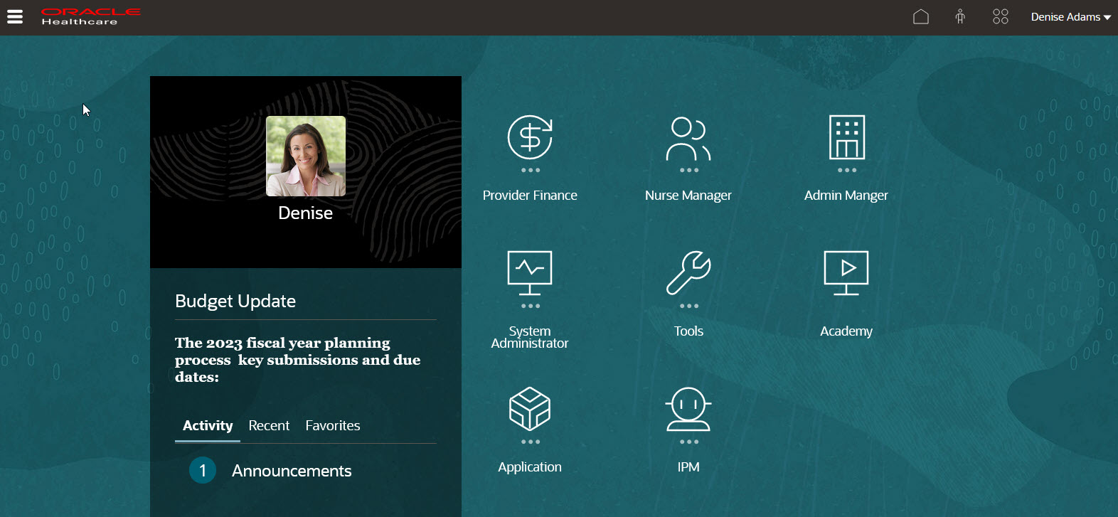 Healthcare Planning navigation flow for administrators