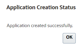Application Creation Status Success