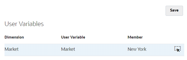 User variables with selected Member