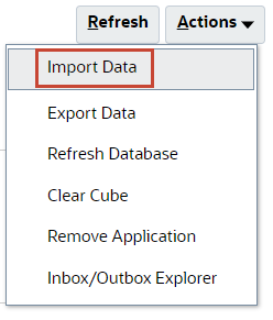 import export menu