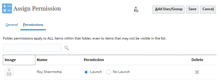 Launch permissions