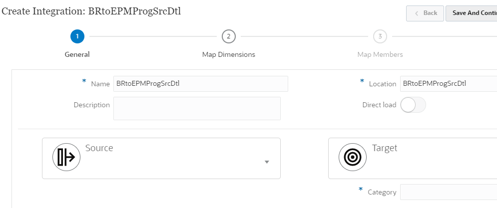 Naming the integration and location