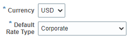 Currency selections