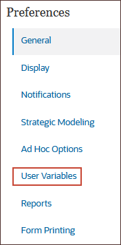 Selecting User Variable Values