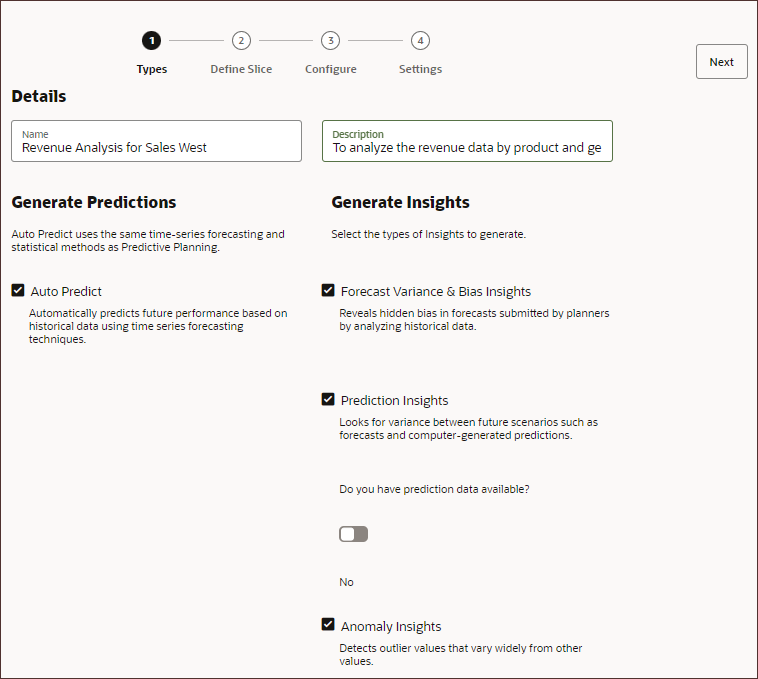 Types page