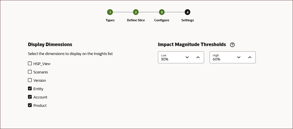 Settings page