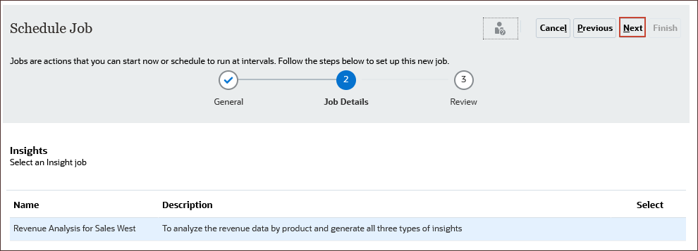 Job Details on Schedule Job