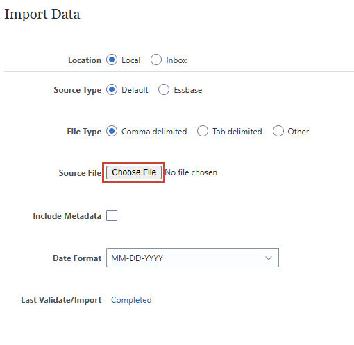 choose file button