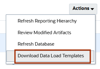 Templates from menu
