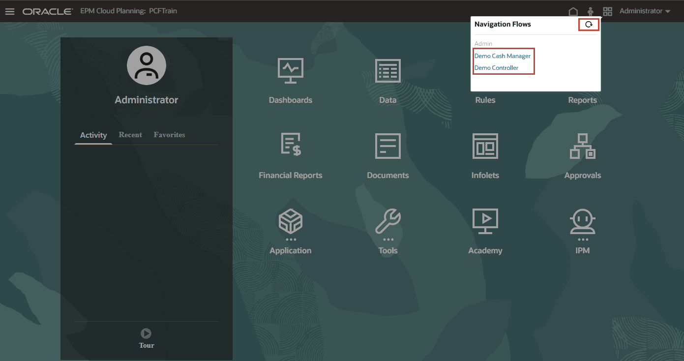 custom navigation flows from the home page