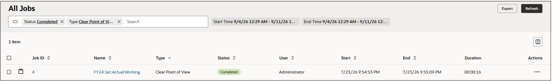 All Jobs with Clear Point of View and Completed filters