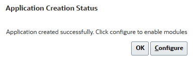 Application created successfully