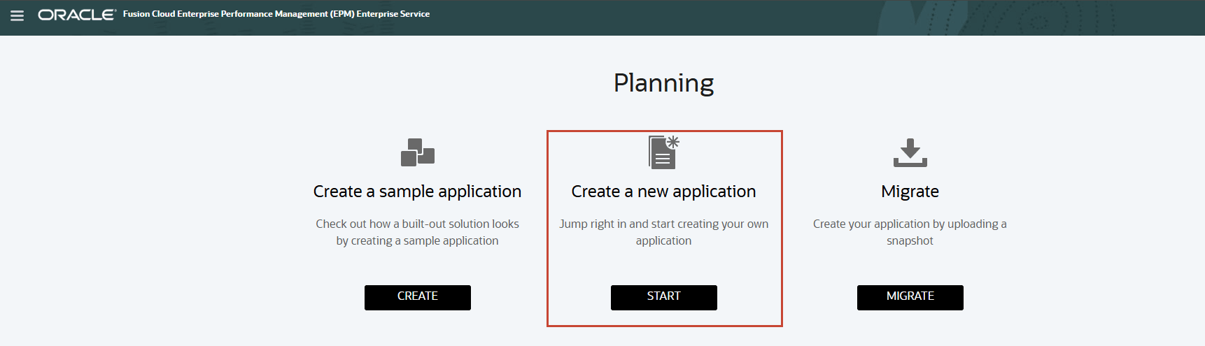 Create a new application