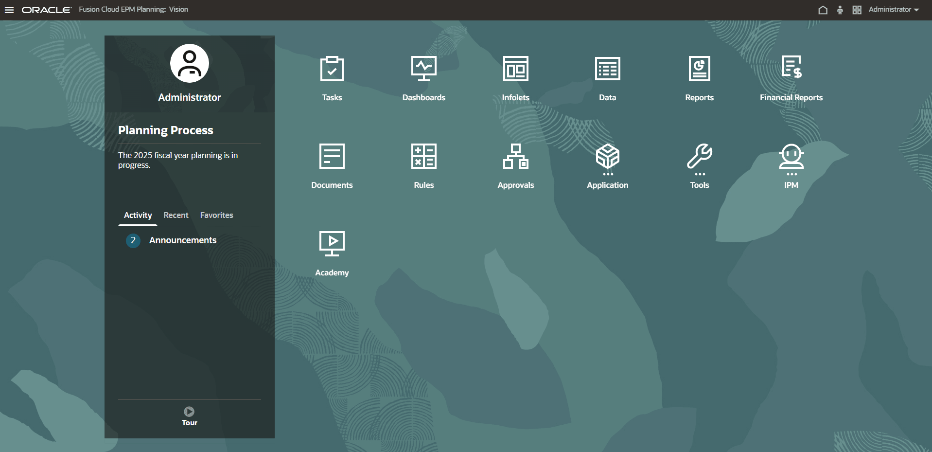 Planning home page