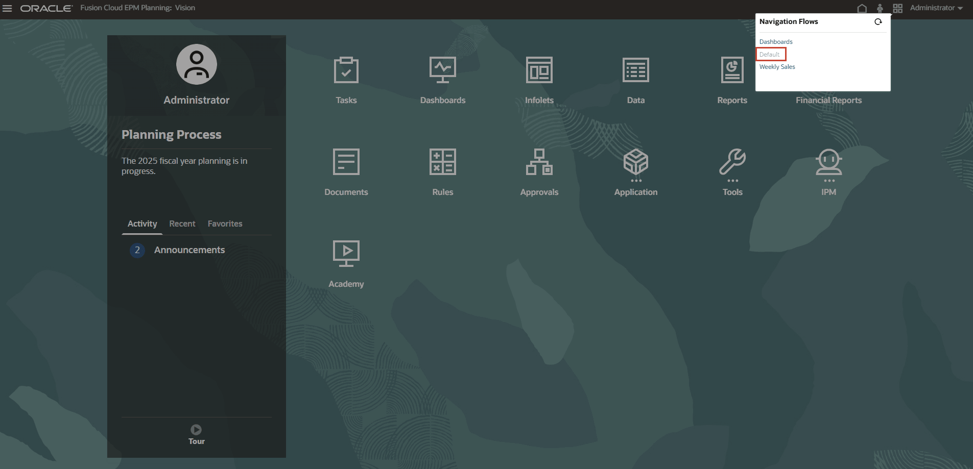 Planning home page